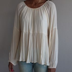 Cream bell sleeve top